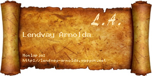 Lendvay Arnolda névjegykártya